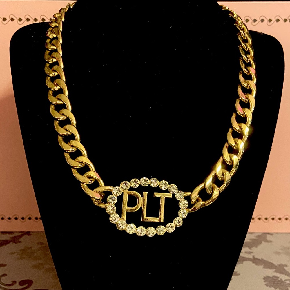PLT gold rhinestone necklace